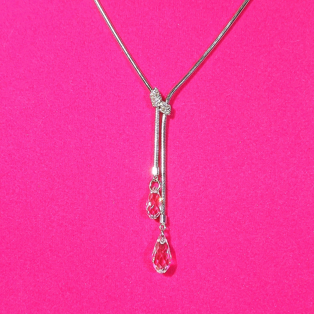 Swarovski drop crystal dangling necklace. 16"-18"